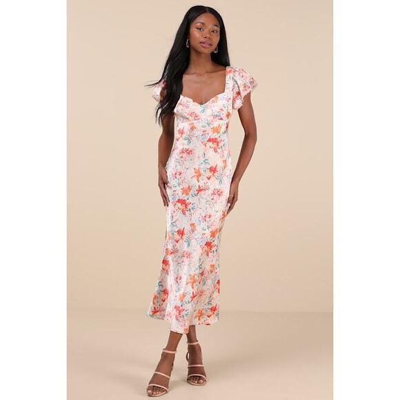 Lulus Dresses & Skirts - Lulu's Vibrant Floral Midi Dress
